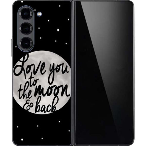 To The Moon And Back BW Galaxy Z Fold5 5G Skin